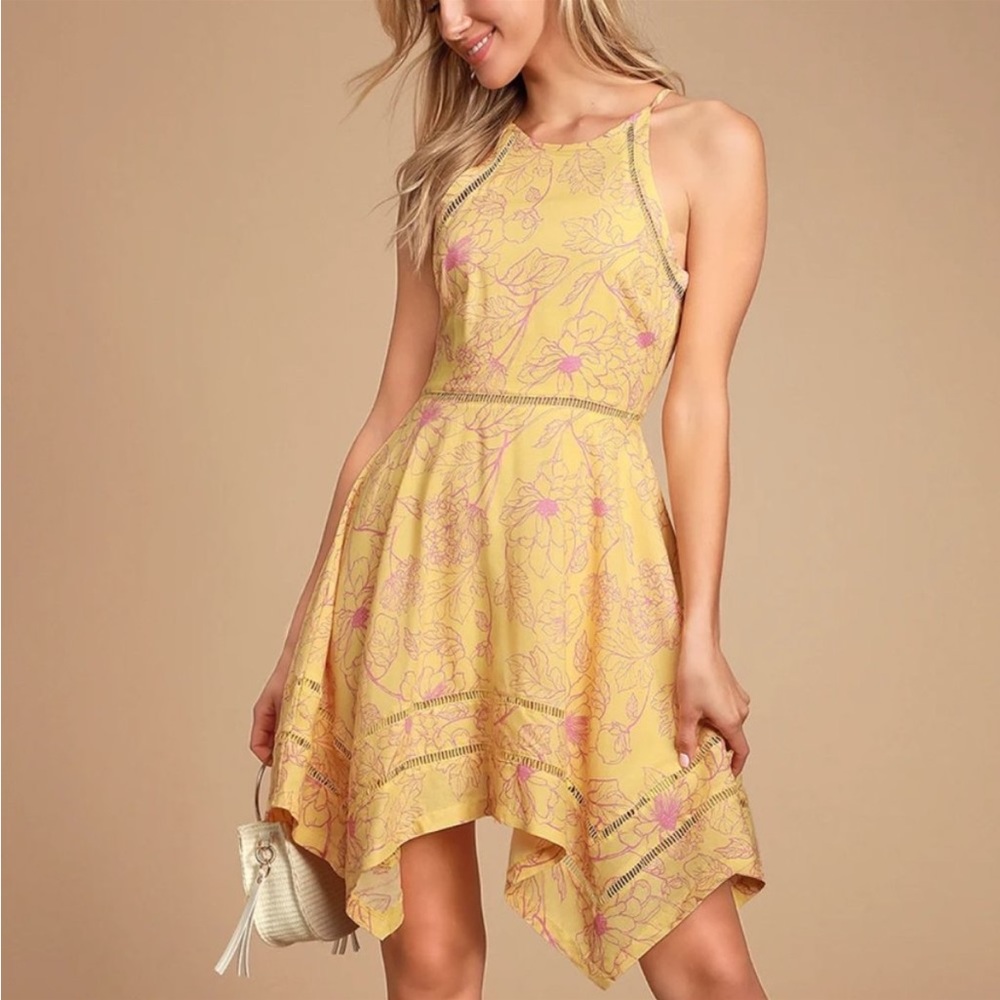Lulu’s Bahama Mama Floral Handkerchief Dress